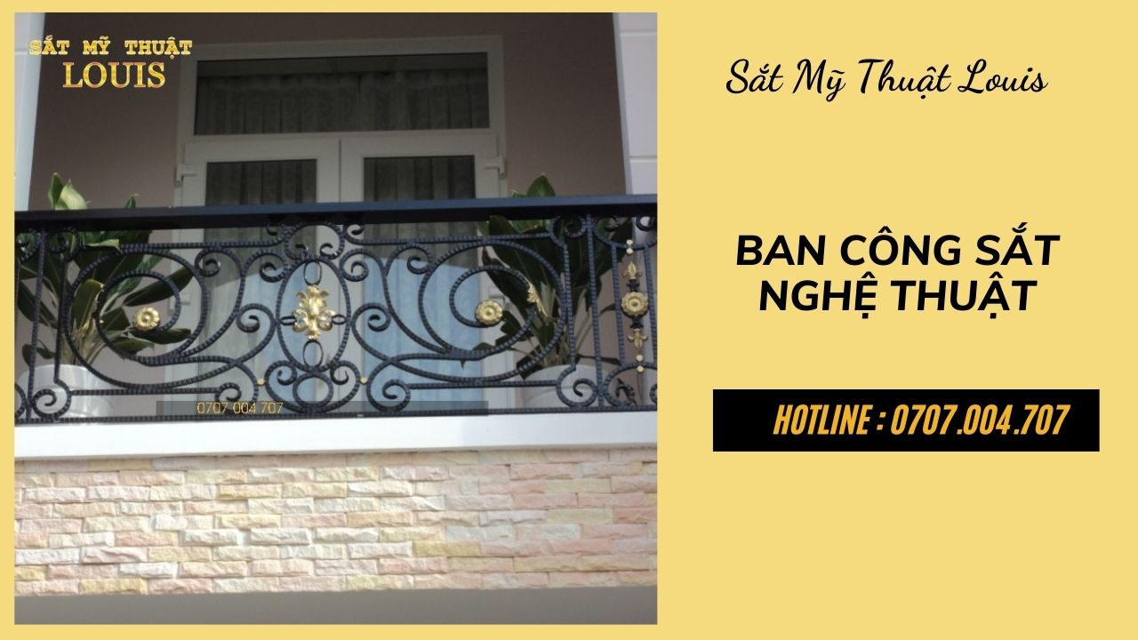 ban công sắt mỹ thuật tại Logn An